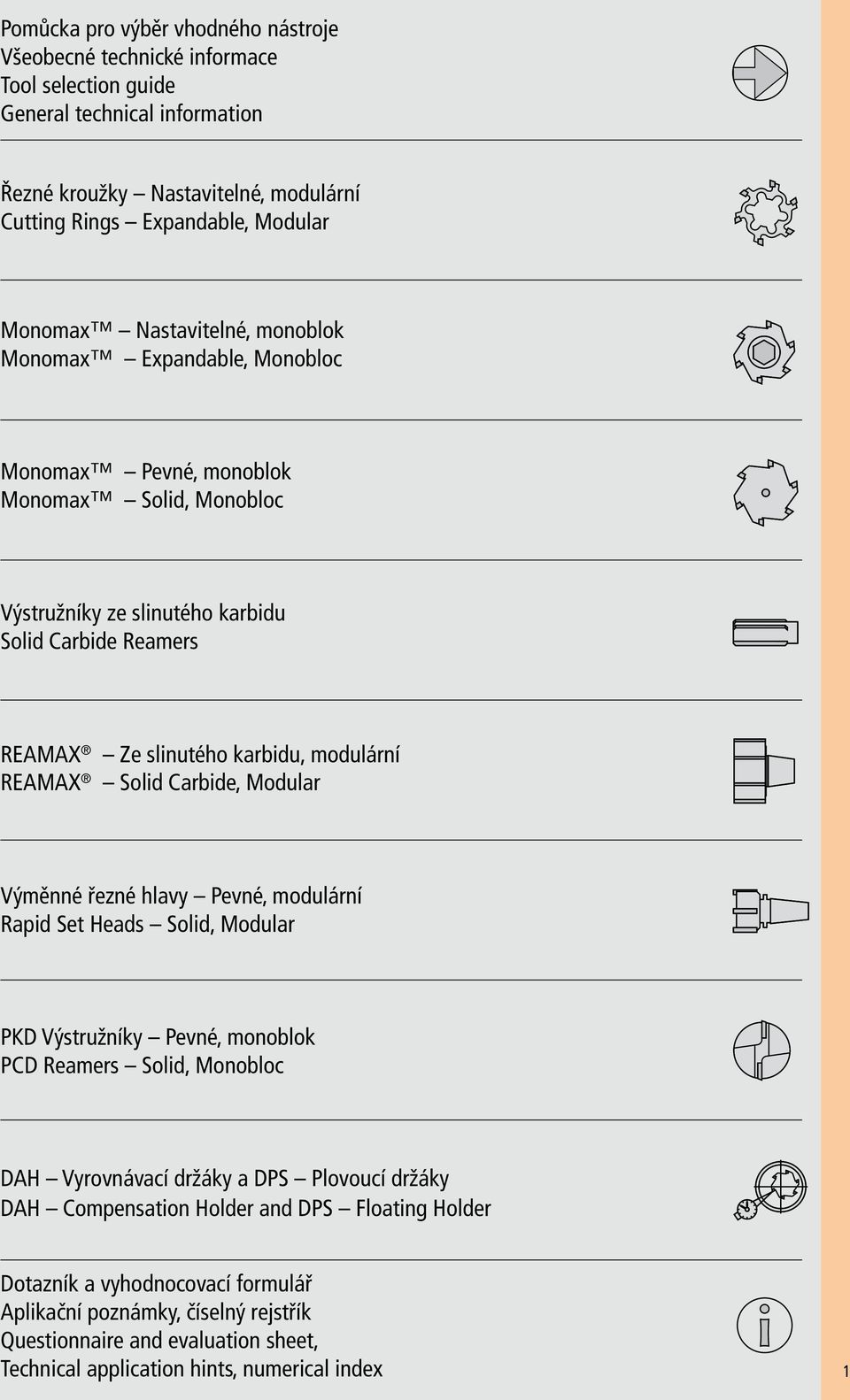 Solid Caride, Modular Výměnné řezné hlavy Pevné, modulární Rapid Set Heads Solid, Modular PKD Výstružníky Pevné, monolok PCD Reamers Solid, Monoloc DAH Vyrovnávací držáky a DPS Plovoucí držáky