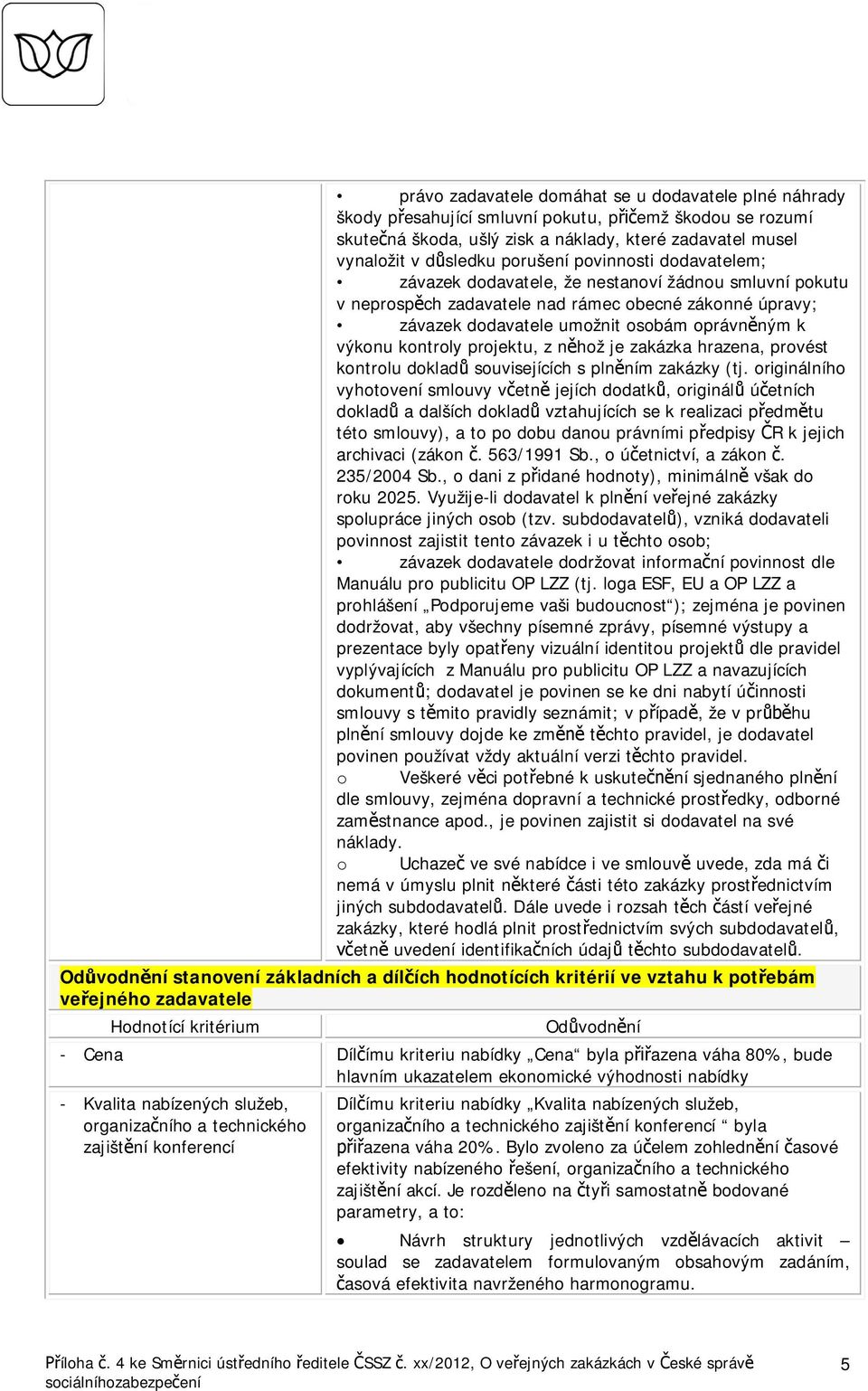 projektu, z n hož je zakázka hrazena, provést kontrolu doklad souvisejících s pln ním zakázky (tj.