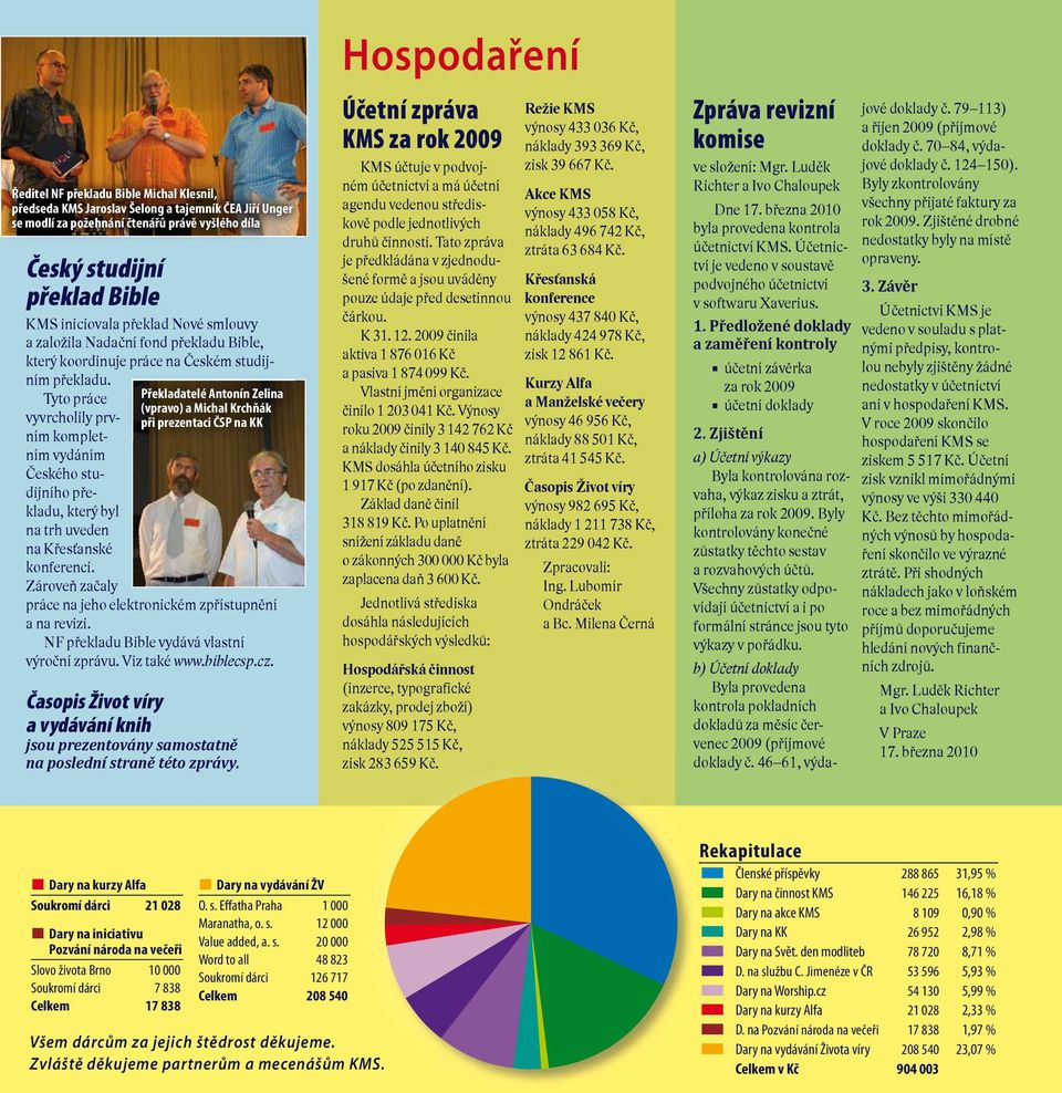 Tyto práce vyvrcholily prvním kompletním vydáním Českého studijního překladu, který byl na trh uveden na Křesťanské konferenci.