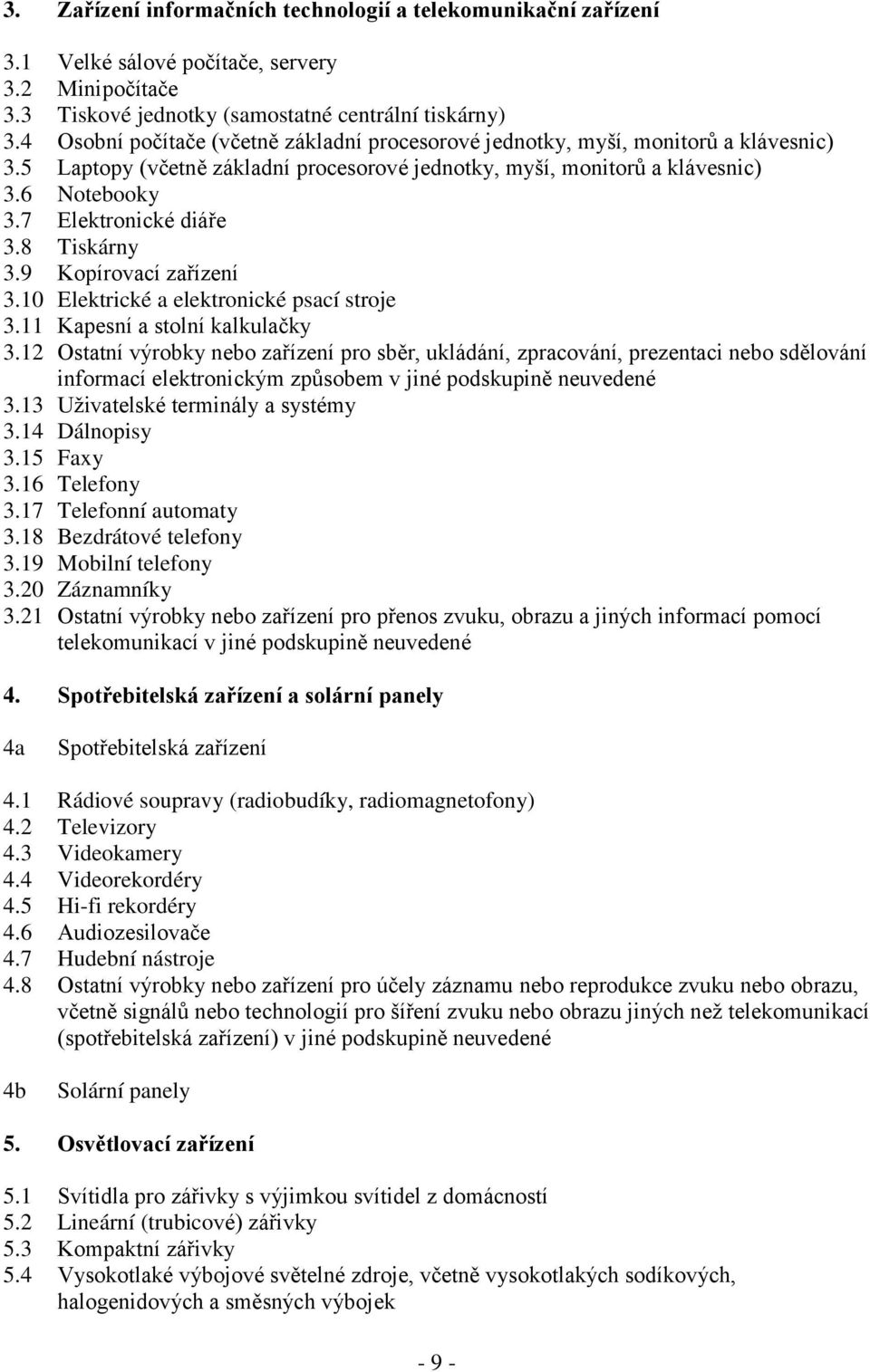 7 Elektronické diáře 3.8 Tiskárny 3.9 Kopírovací zařízení 3.10 Elektrické a elektronické psací stroje 3.11 Kapesní a stolní kalkulačky 3.