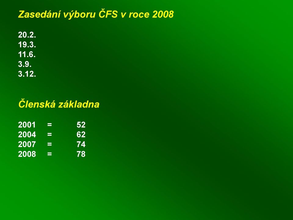 Členská základna 2001 = 52