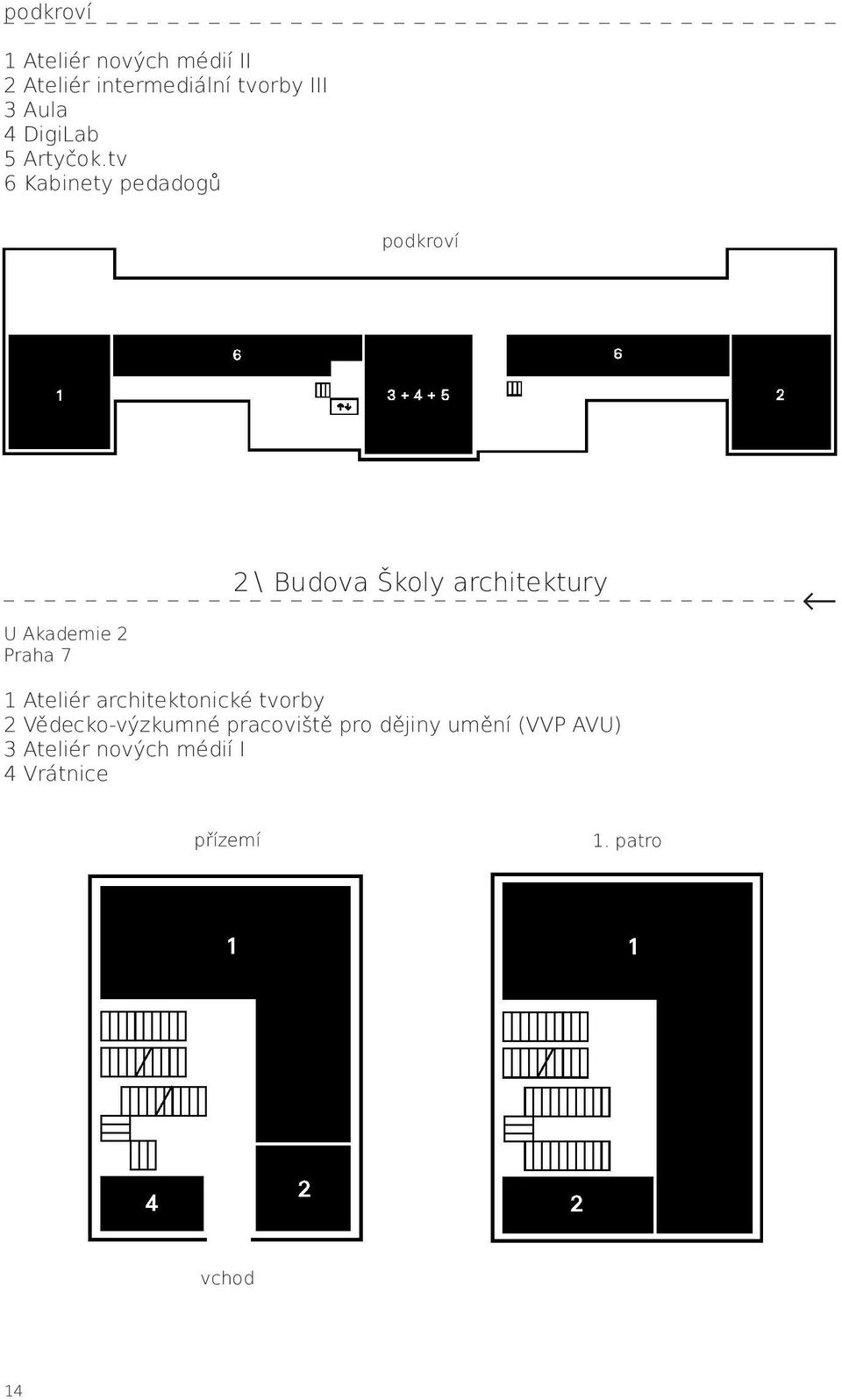 tv 6 Kabinety pedadogů podkroví U Akademie 2 Praha 7 2 Budova Školy architektury 1