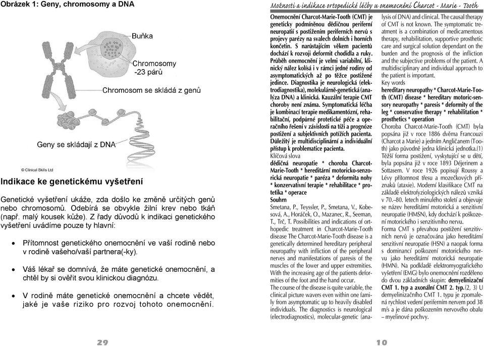 Váš lékař se domnívá, že máte genetické onemocnění, a chtěl by si ověřit svou klinickou diagnózu. V rodině máte genetické onemocnění a chcete vědět, jaké je vaše riziko pro rozvoj tohoto onemocnění.