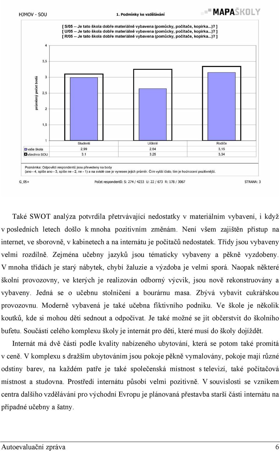 Zejména učebny jazyků jsou tématicky vybaveny a pěkně vyzdobeny. V mnoha třídách je starý nábytek, chybí žaluzie a výzdoba je velmi sporá.