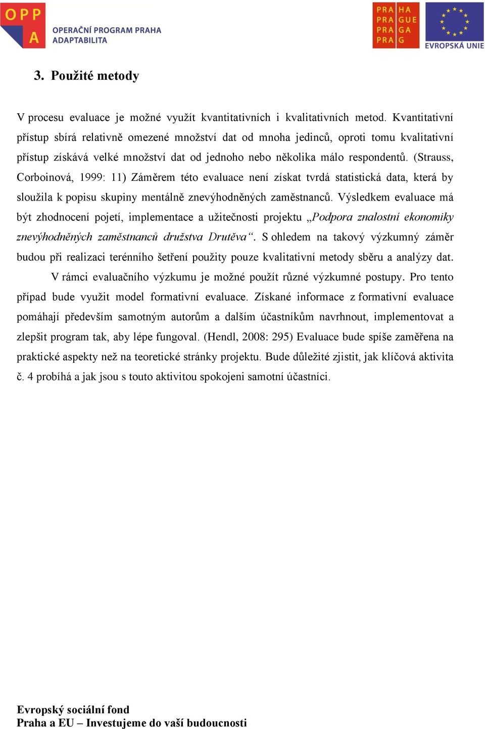 (Strauss, Corboinová, 1999: 11) Záměrem této evaluace není získat tvrdá statistická data, která by sloužila k popisu skupiny mentálně znevýhodněných zaměstnanců.