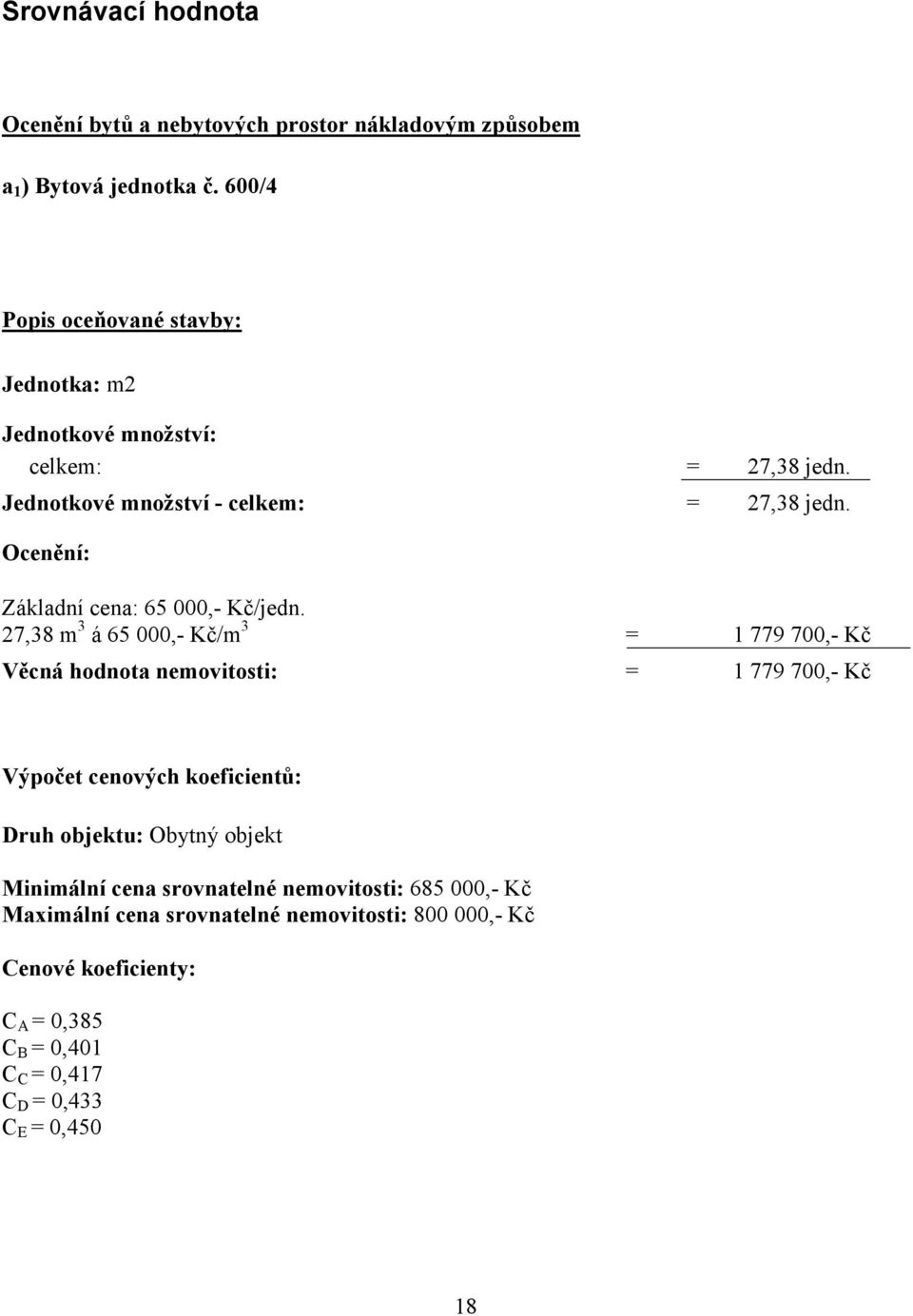 Ocenění: Základní cena: 65 000,- Kč/jedn.