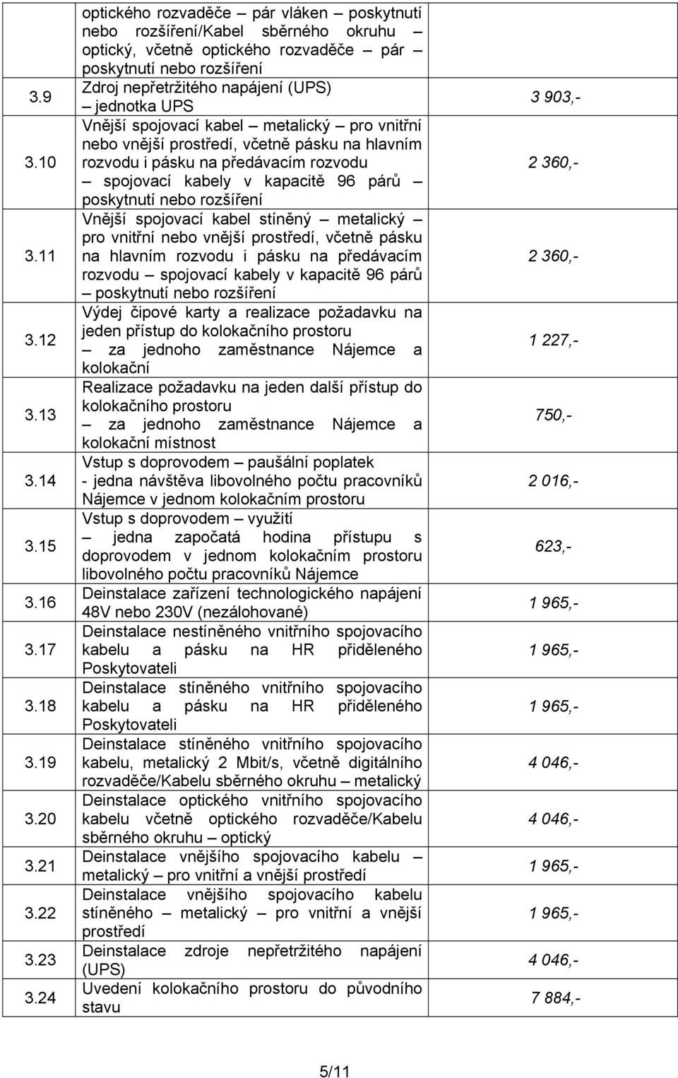 Vnější spojovací kabel metalický pro vnitřní nebo vnější prostředí, včetně pásku na hlavním rozvodu i pásku na předávacím rozvodu spojovací kabely v kapacitě 96 párů poskytnutí nebo rozšíření Vnější