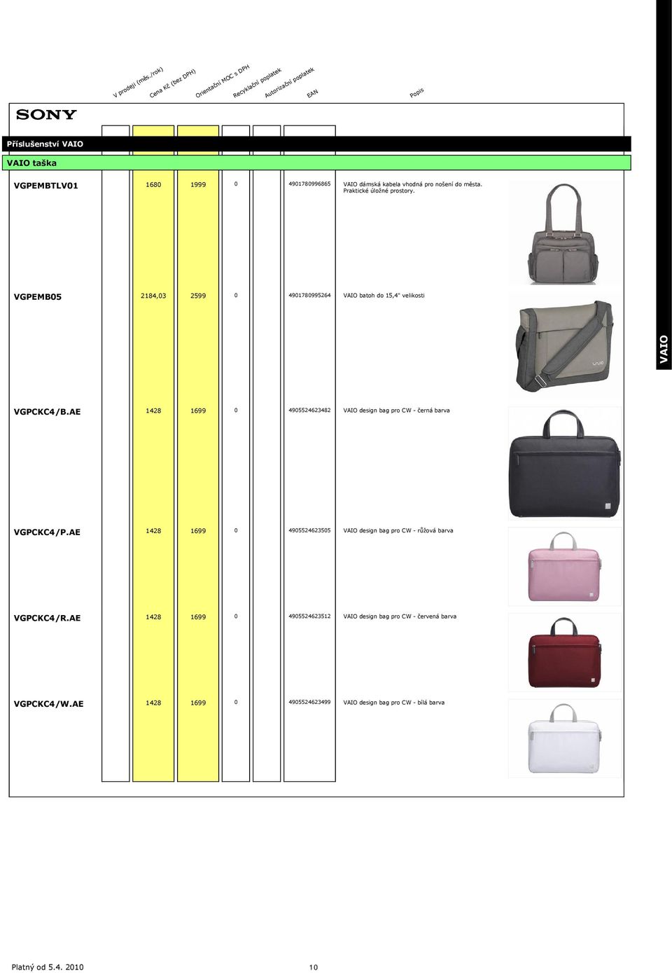 AE 1428 1699 0 4905524623482 design bag pro CW - černá barva VGPCKC4/P.