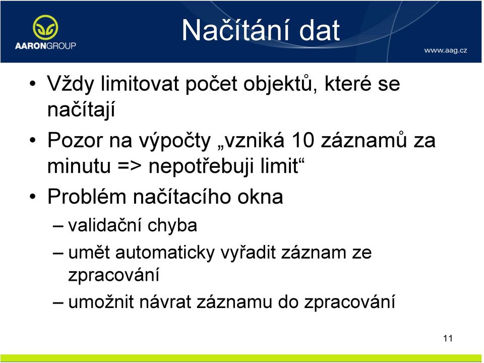 limit Problém načítacího okna validační chyba umět automaticky