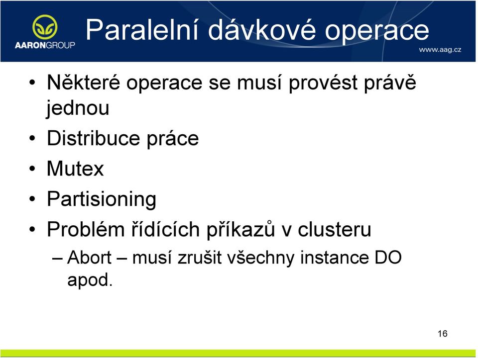 Mutex Partisioning Problém řídících příkazů v