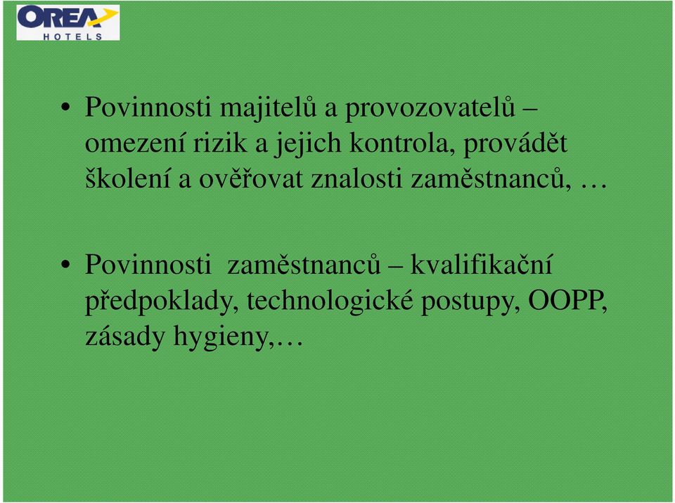 znalosti zaměstnanců, Povinnosti zaměstnanců