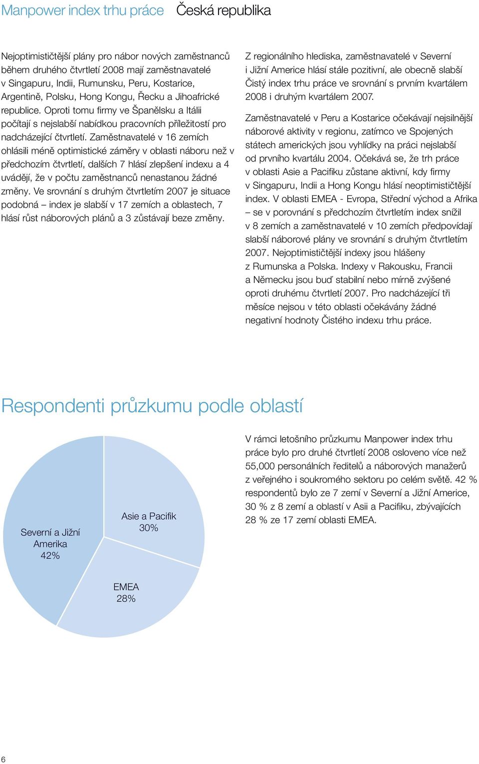 Zaměstnavatelé v 16 zemích ohlásili méně optimistické záměry v oblasti náboru než v předchozím čtvrtletí, dalších 7 hlásí zlepšení indexu a 4 uvádějí, že v počtu zaměstnanců nenastanou žádné změny.