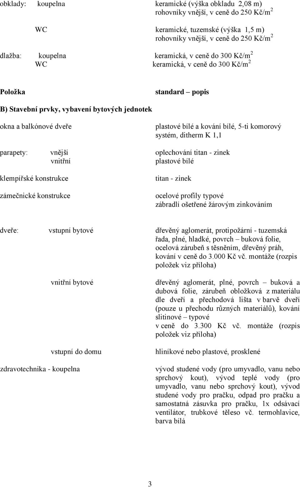 ditherm K 1,1 parapety: vnější oplechování titan - zinek vnitřní plastové bílé klempířské konstrukce zámečnické konstrukce titan - zinek ocelové profily typové zábradlí ošetřené žárovým zinkováním