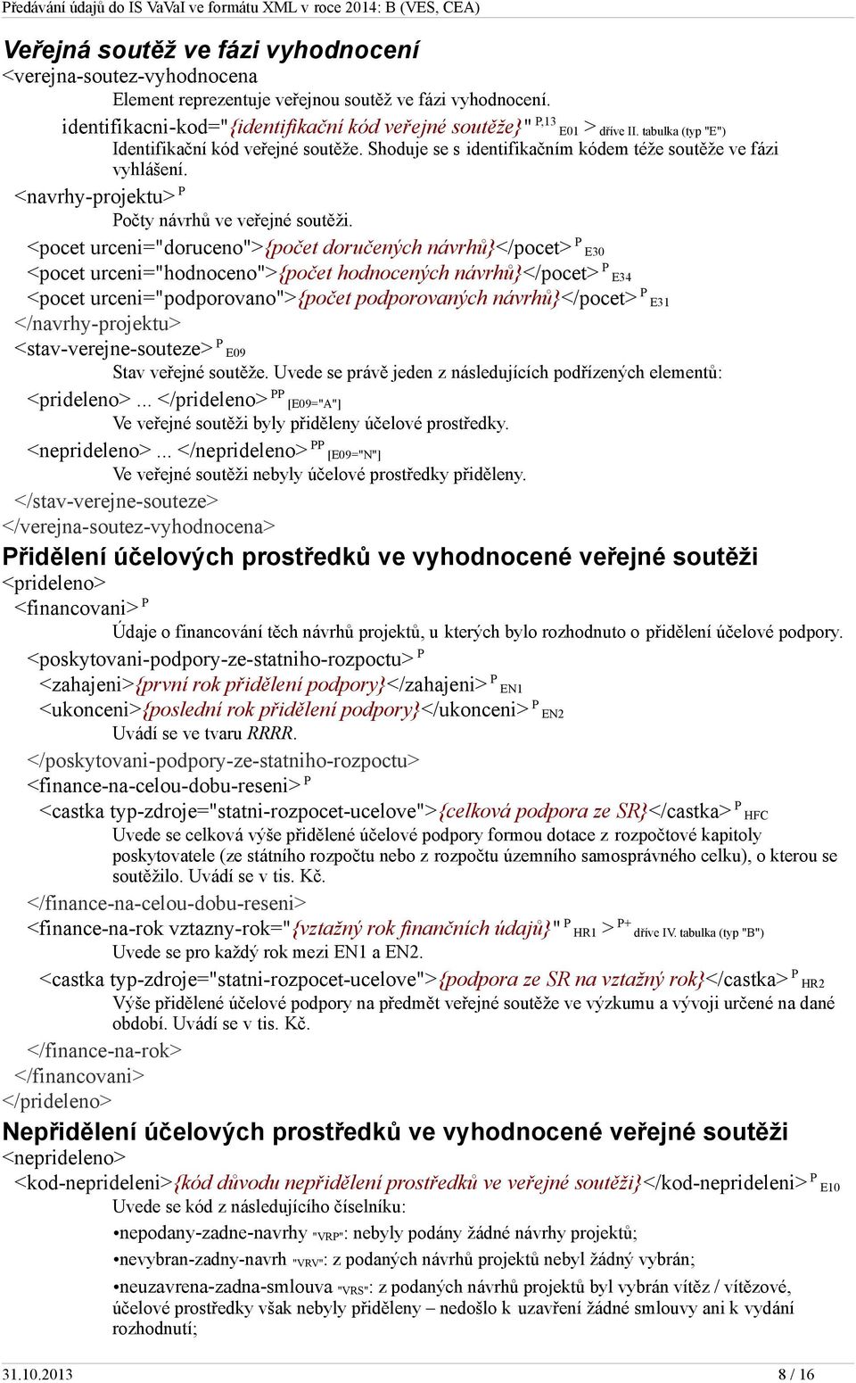 <pocet urceni="doruceno">{počet doručených návrhů}</pocet> P E30 <pocet urceni="hodnoceno">{počet hodnocených návrhů}</pocet> P E34 <pocet urceni="podporovano">{počet podporovaných návrhů}</pocet> P