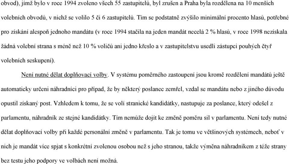 méně než 10 % voličů ani jedno křeslo a v zastupitelstvu usedli zástupci pouhých čtyř volebních seskupení). Není nutné dělat doplňovací volby.