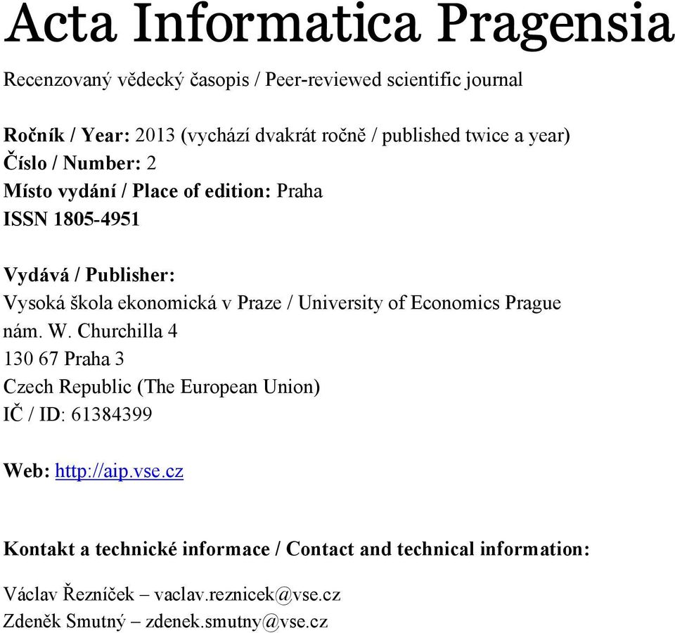 University of Economics Prague nám. W.