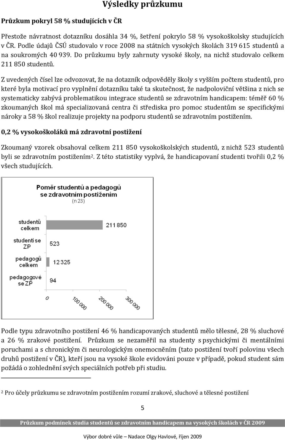 Z uvedených čísel lze odvozovat, že na dotazník odpověděly školy s vyšším počtem studentů, pro které byla motivací pro vyplnění dotazníku také ta skutečnost, že nadpoloviční většina z nich se