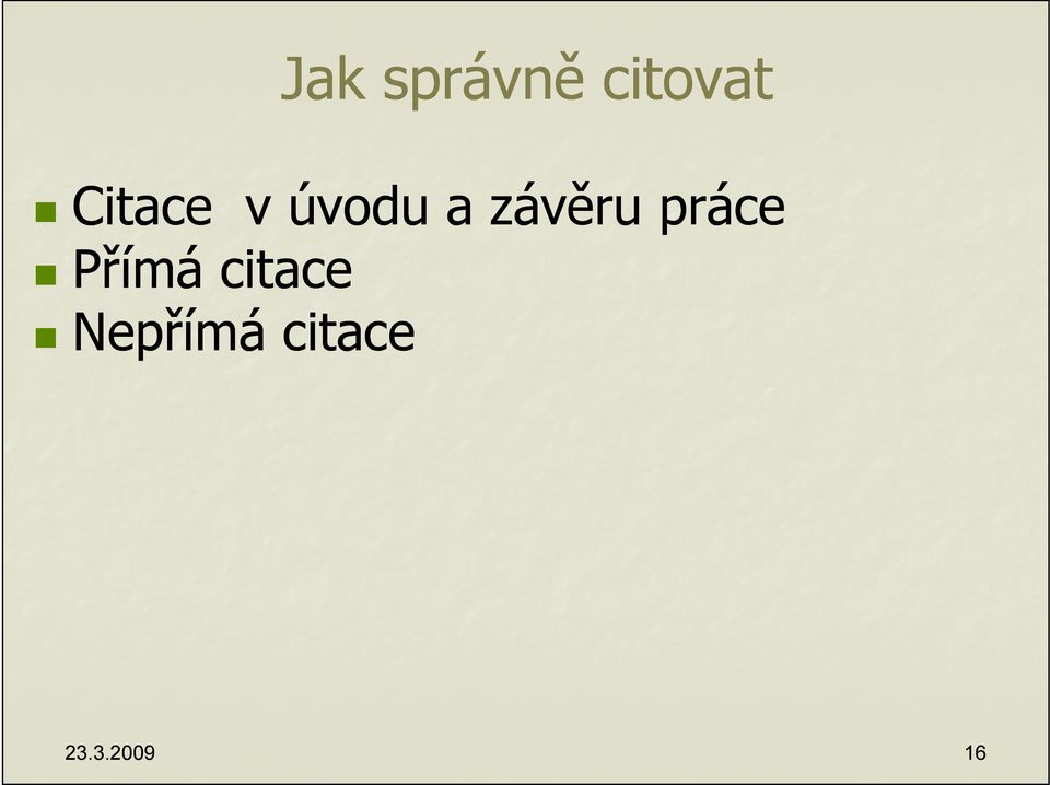 závěru práce Přímá