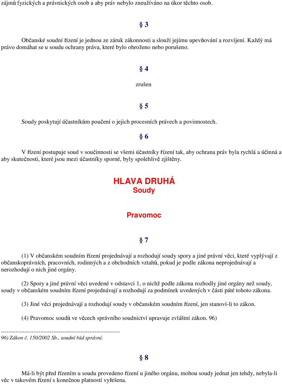 5 6 V řízení postupuje soud v součinnosti se všemi účastníky řízení tak, aby ochrana práv byla rychlá a účinná a aby skutečnosti, které jsou mezi účastníky sporné, byly spolehlivě zjištěny.