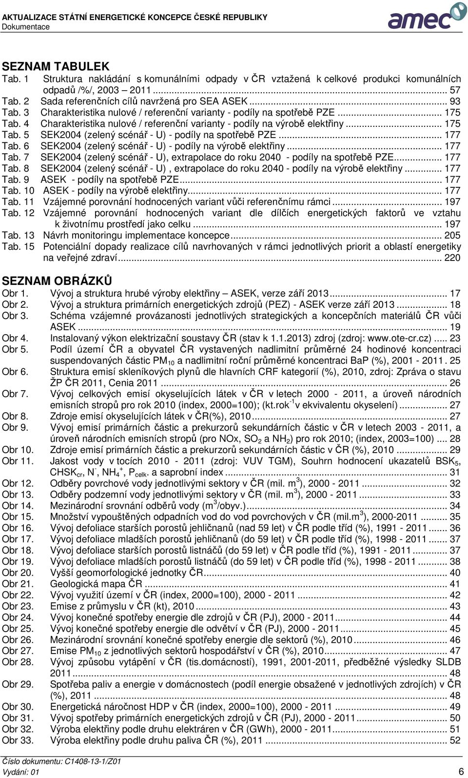 .. 177 Tab. 6 SEK2004 (zelený scénář - U) - podíly na výrobě elektřiny... 177 Tab. 7 SEK2004 (zelený scénář - U), extrapolace do roku 2040 - podíly na spotřebě PZE... 177 Tab. 8 SEK2004 (zelený scénář - U), extrapolace do roku 2040 - podíly na výrobě elektřiny.