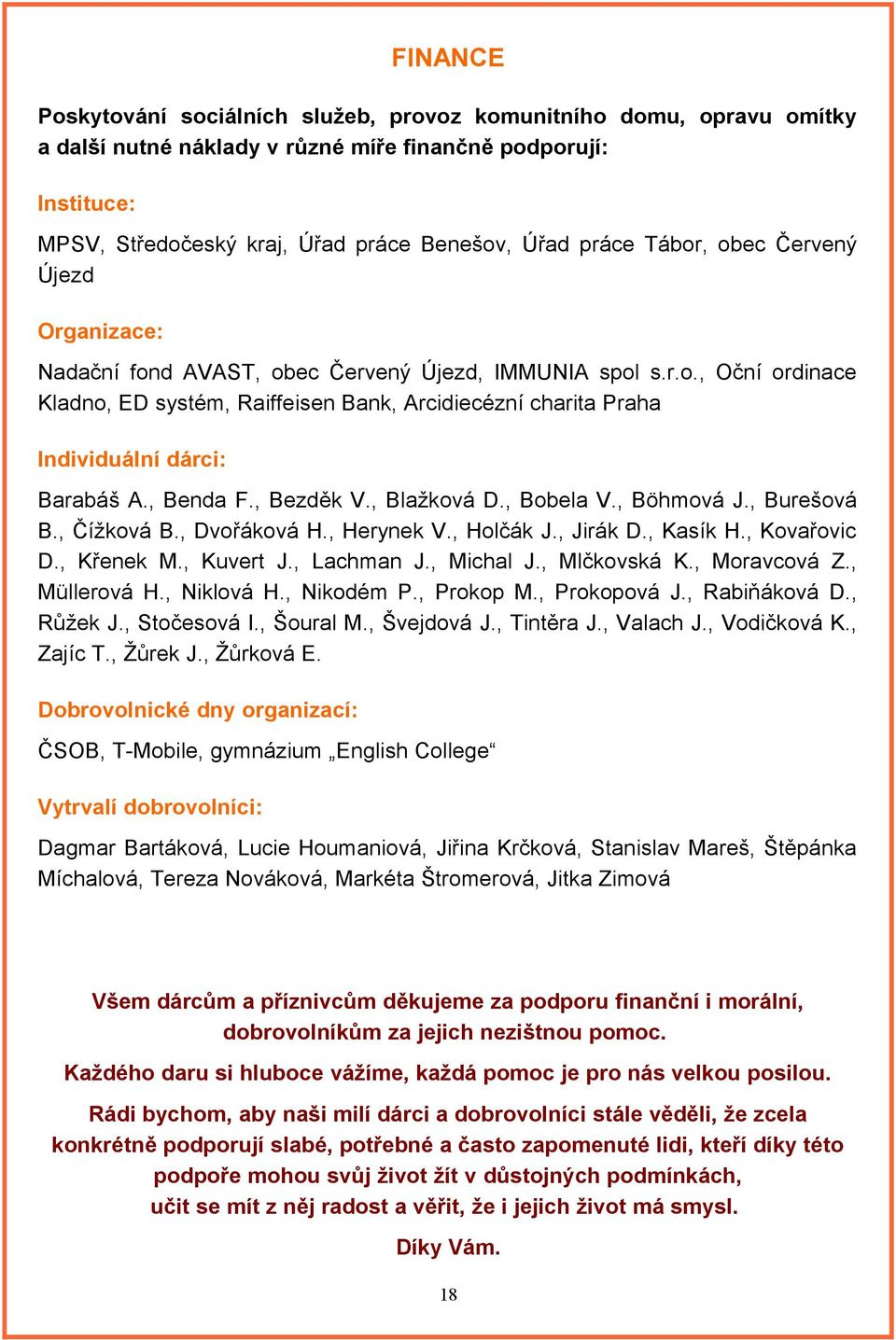 , Benda F., Bezděk V., Blažková D., Bobela V., Böhmová J., Burešová B., Čížková B., Dvořáková H., Herynek V., Holčák J., Jirák D., Kasík H., Kovařovic D., Křenek M., Kuvert J., Lachman J., Michal J.