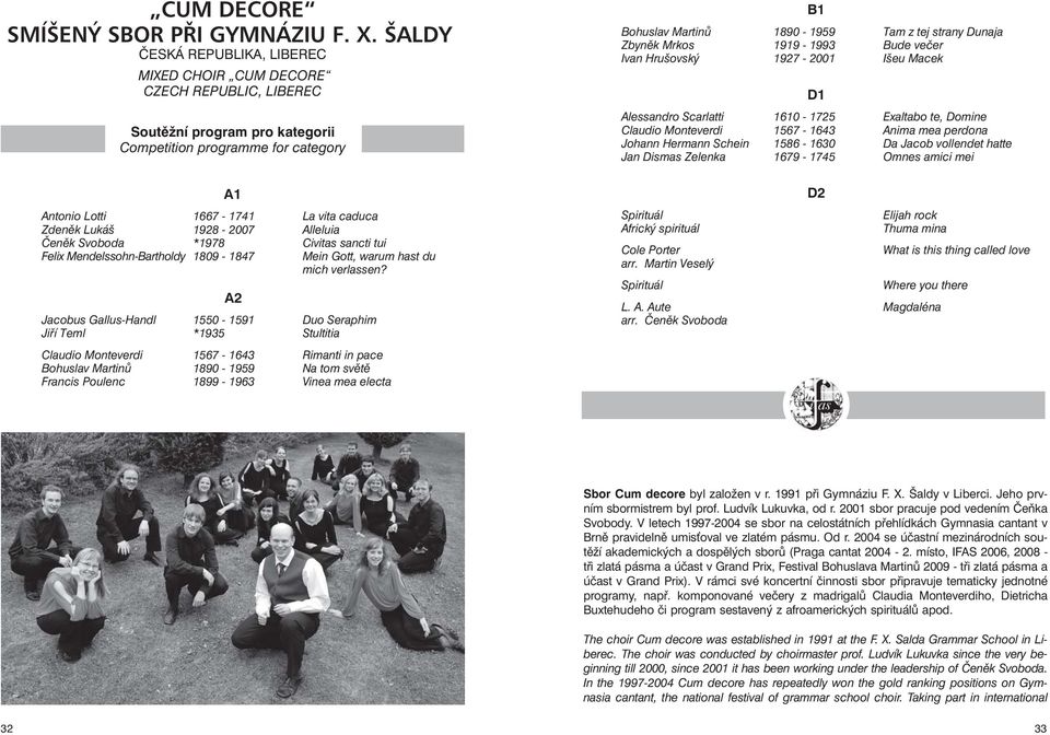 1928-2007 Alleluia Čeněk Svoboda *1978 Civitas sancti tui Felix Mendelssohn-Bartholdy 1809-1847 Mein Gott, warum hast du mich verlassen?