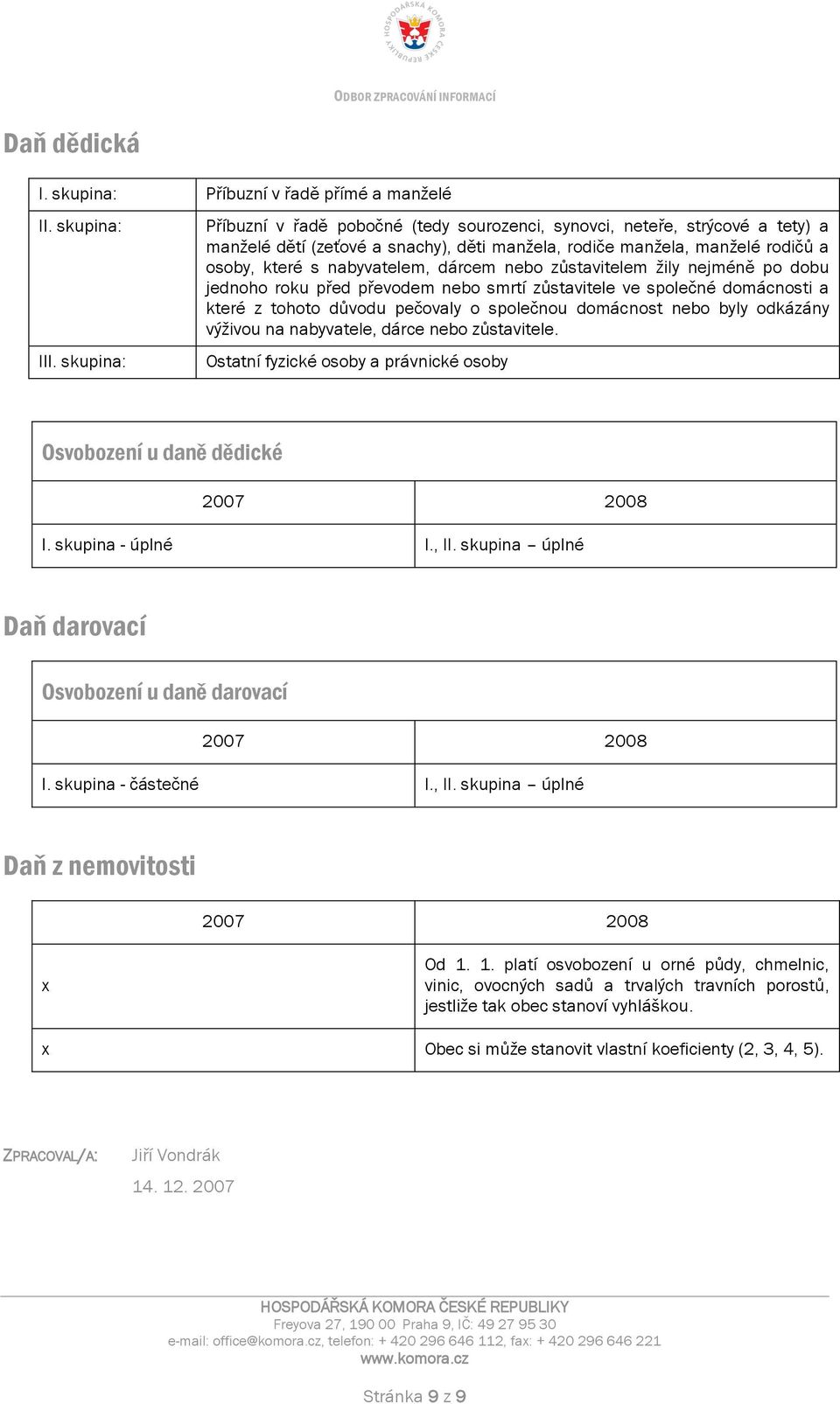 dárcem nebo zůstavitelem žily nejméně po dobu jednoho roku před převodem nebo smrtí zůstavitele ve společné domácnosti a které z tohoto důvodu pečovaly o společnou domácnost nebo byly odkázány