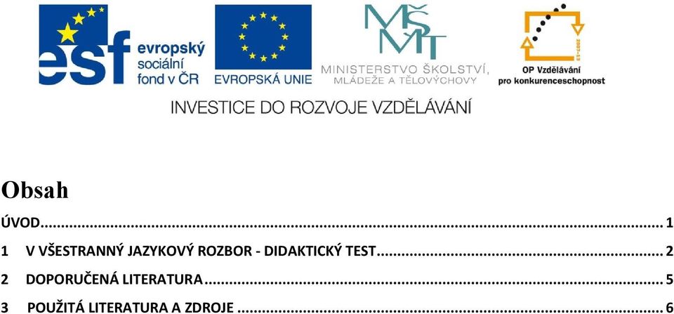 ROZBOR - DIDAKTICKÝ TEST.