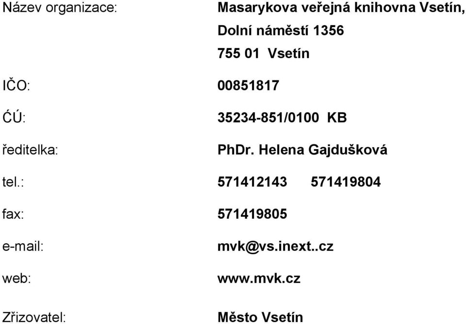 35234-851/0100 KB PhDr. Helena Gajdušková tel.