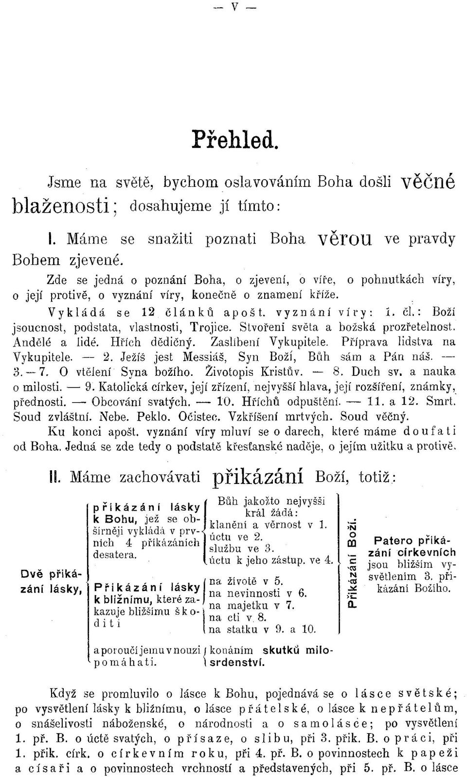 : Boží jsoucnost, podstata, vlastnosti, Trojice. Stvořeni světa a božská prozřetelnost. A ndělé a lidé. H řích dědičný. Zaslíbení Vykupitele. P říprava lidstva na Vykupitele. 2.