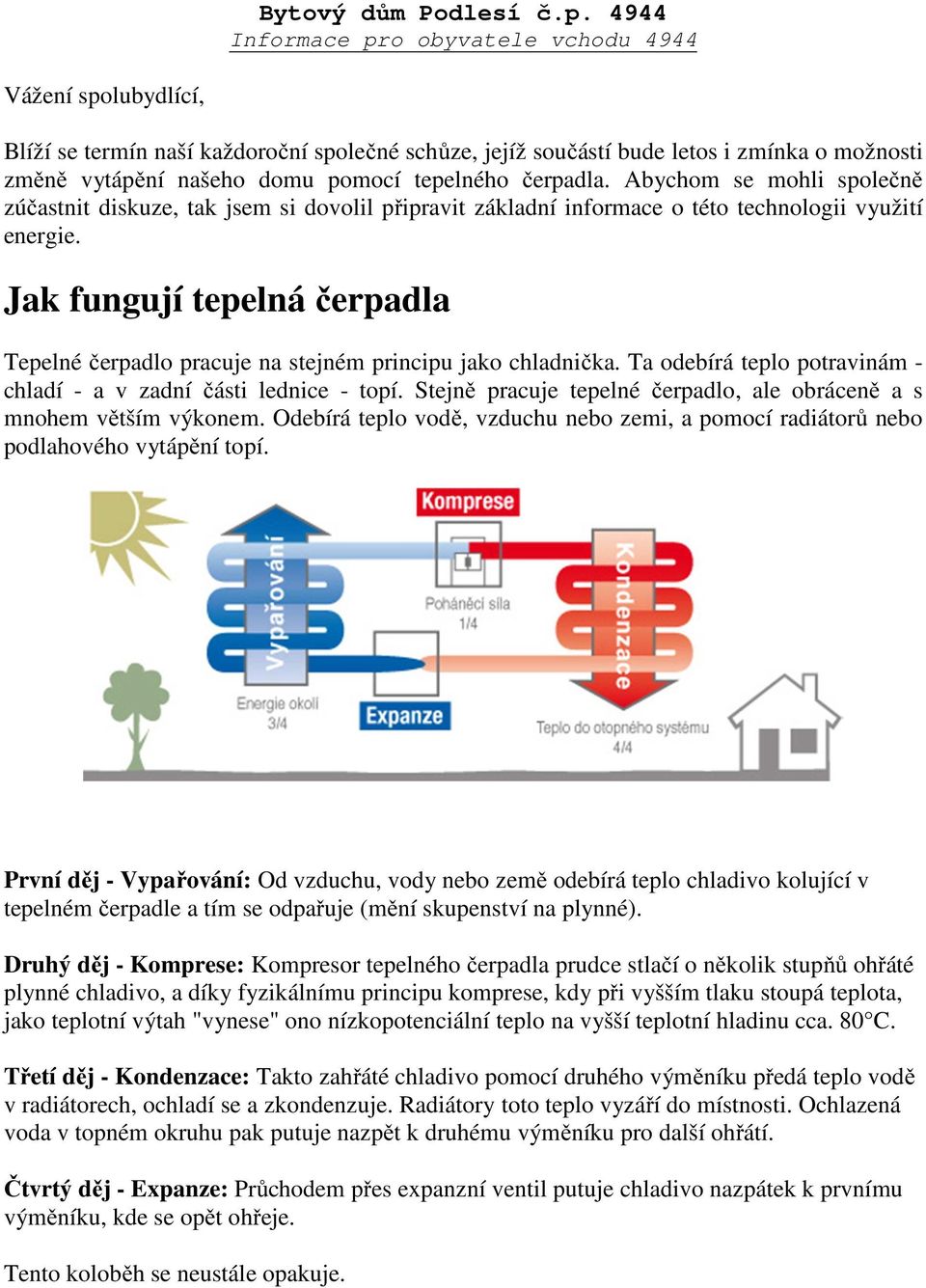 tepelného čerpadla. Abychom se mohli společně zúčastnit diskuze, tak jsem si dovolil připravit základní informace o této technologii využití energie.