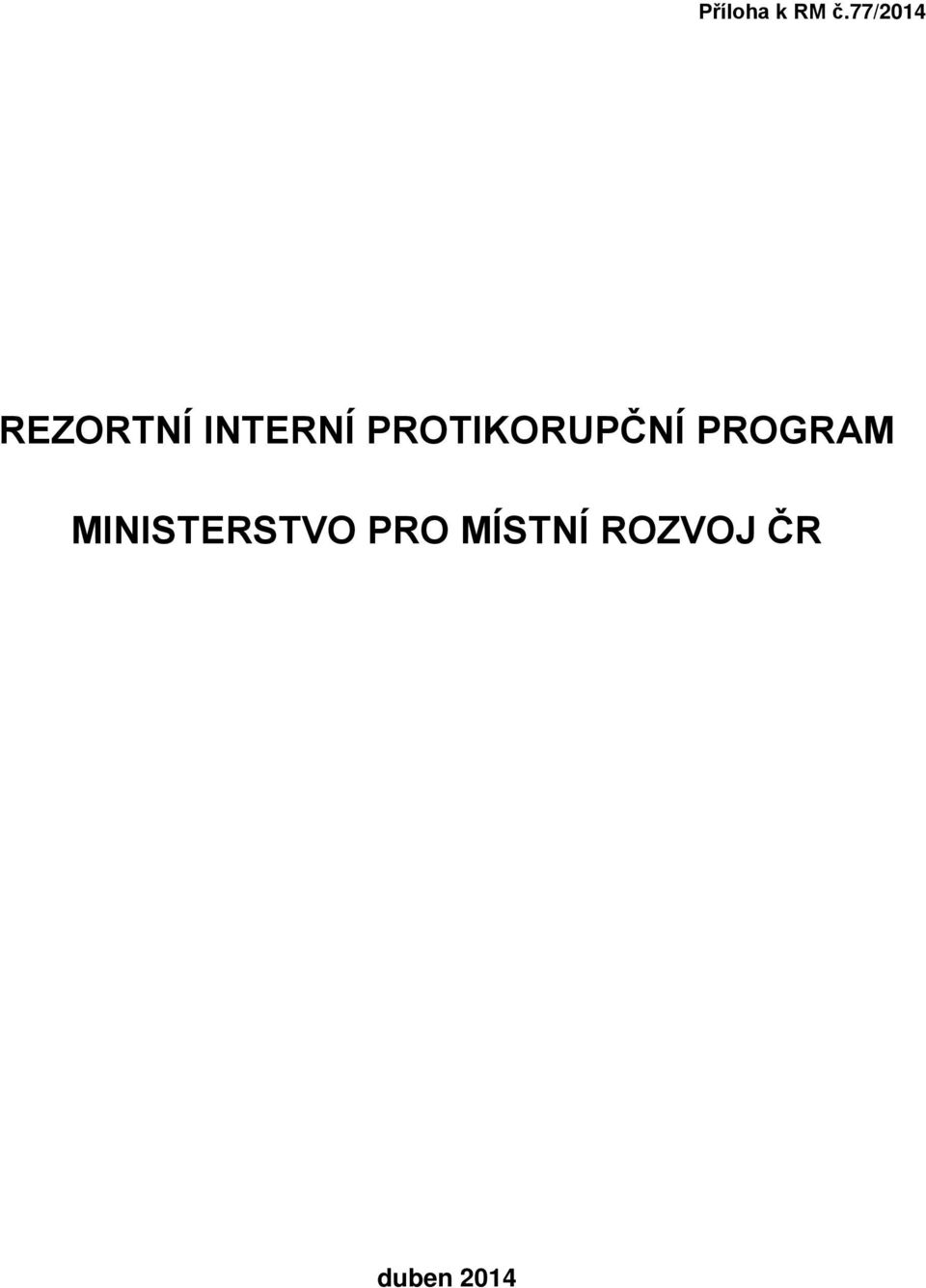 PROTIKORUPČNÍ PROGRAM