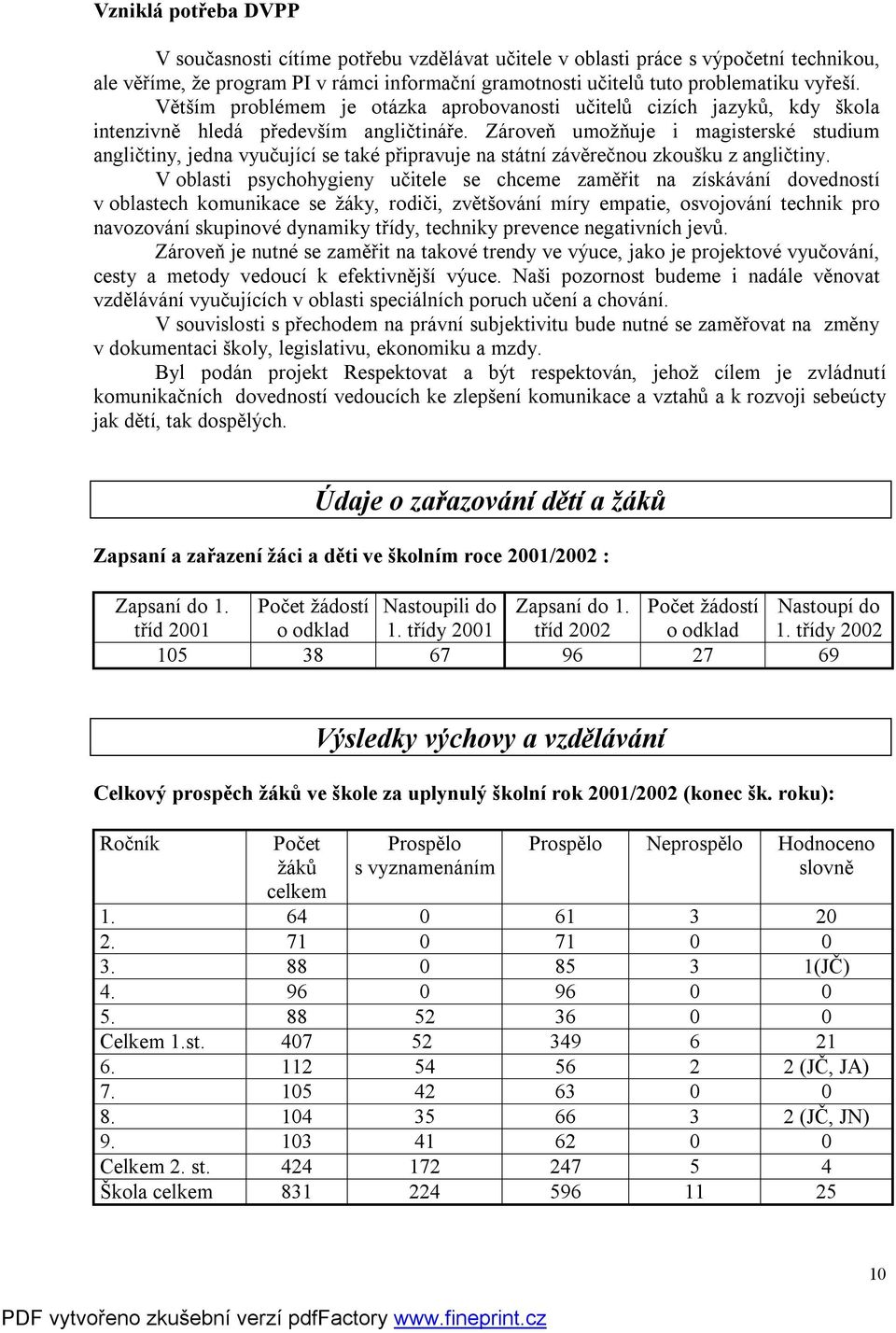 Zároveň umožňuje i magisterské studium angličtiny, jedna vyučující se také připravuje na státní závěrečnou zkoušku z angličtiny.