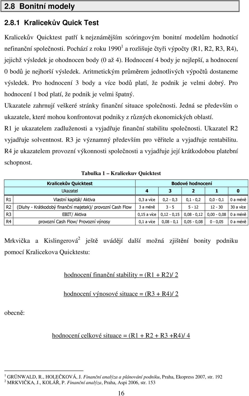 Aritmetickým průměrem jednotlivých výpočtů dostaneme výsledek. Pro hodnocení 3 body a více bodů platí, že podnik je velmi dobrý. Pro hodnocení 1 bod platí, že podnik je velmi špatný.