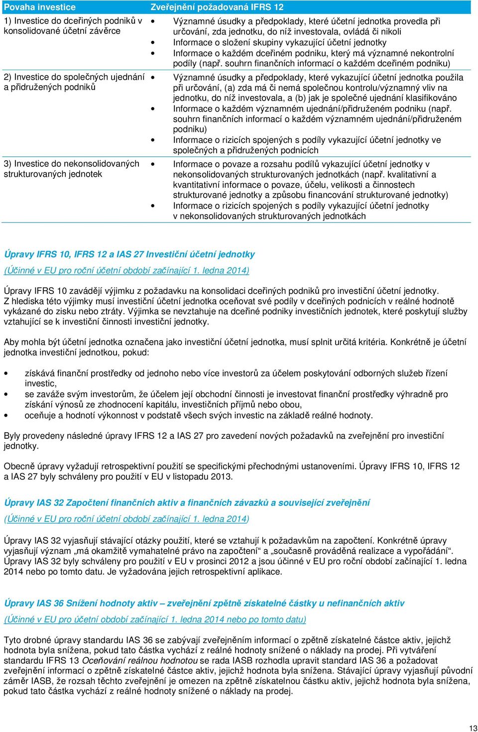 vykazující účetní jednotky Informace o každém dceřiném podniku, který má významné nekontrolní podíly (např.