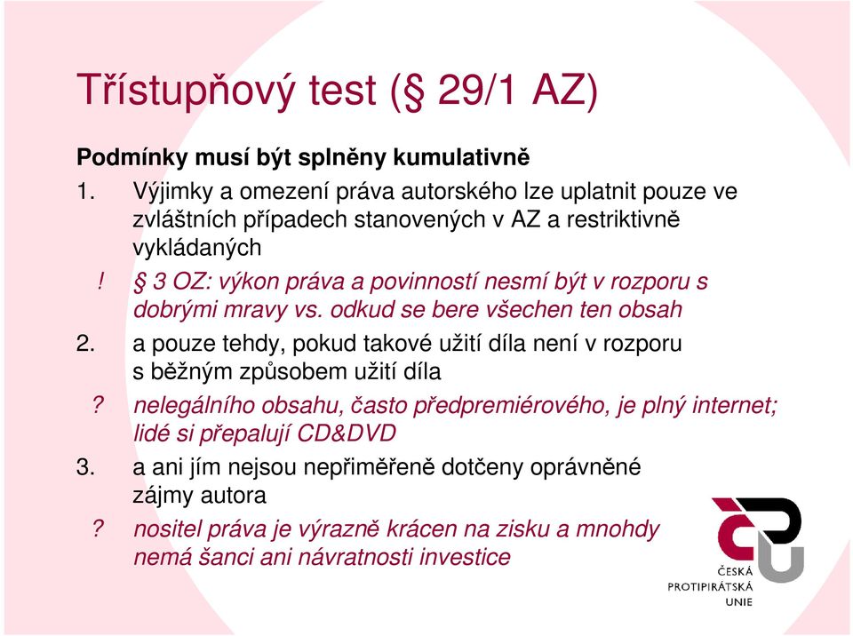 3 OZ: výkon práva a povinností nesmí být v rozporu s dobrými mravy vs. odkud se bere všechen ten obsah 2.