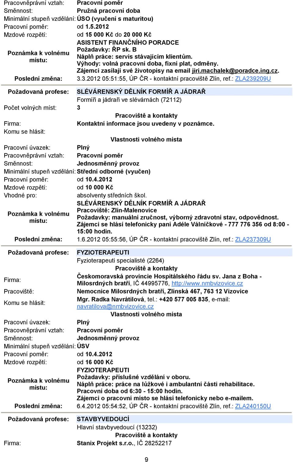 3.2012 05:51:55, ÚP ČR - kontaktní pracoviště Zlín, ref.