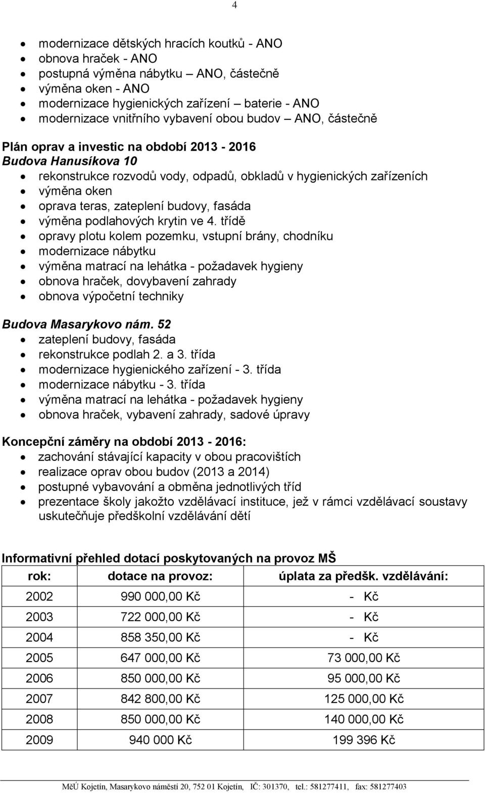 budovy, fasáda výměna podlahových krytin ve 4.