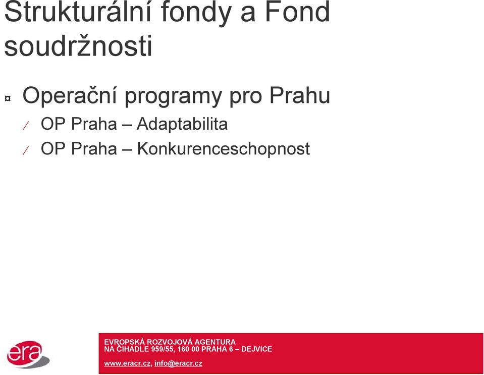 programy pro Prahu OP Praha