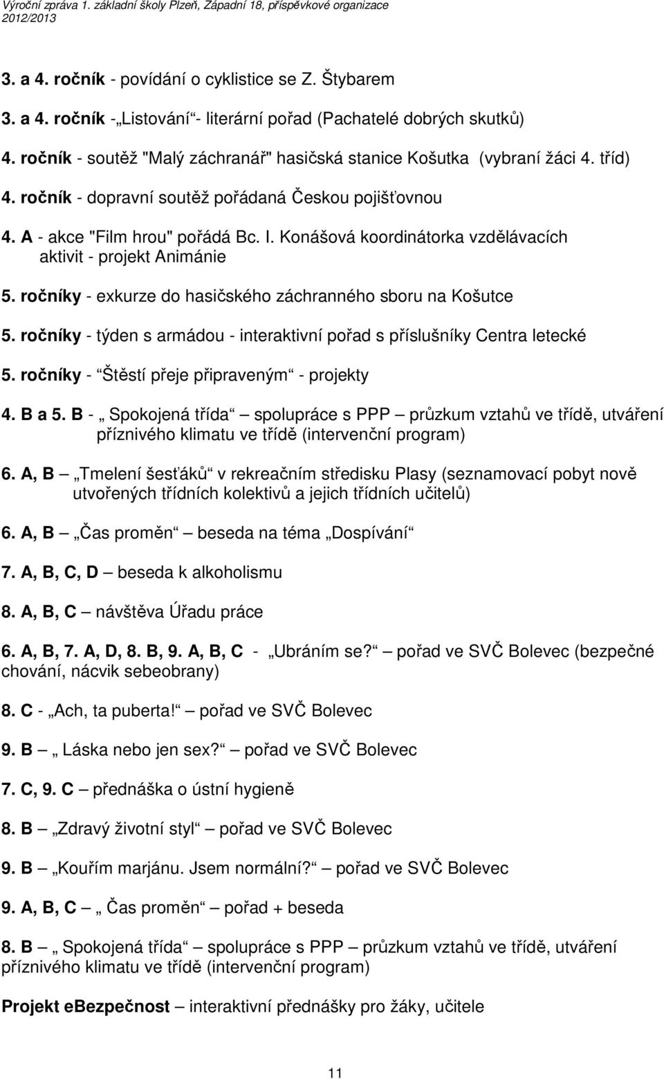 Konášová koordinátorka vzdělávacích aktivit - projekt Animánie 5. ročníky - exkurze do hasičského záchranného sboru na Košutce 5.