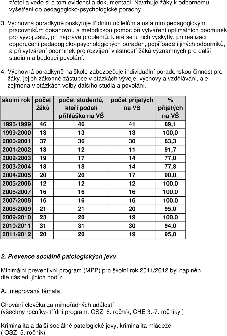 vyskytly, při realizaci doporučení pedagogicko-psychologických poraden, popřípadě i jiných odborníků, a při vytváření podmínek pro rozvíjení vlastností žáků významných pro další studium a budoucí