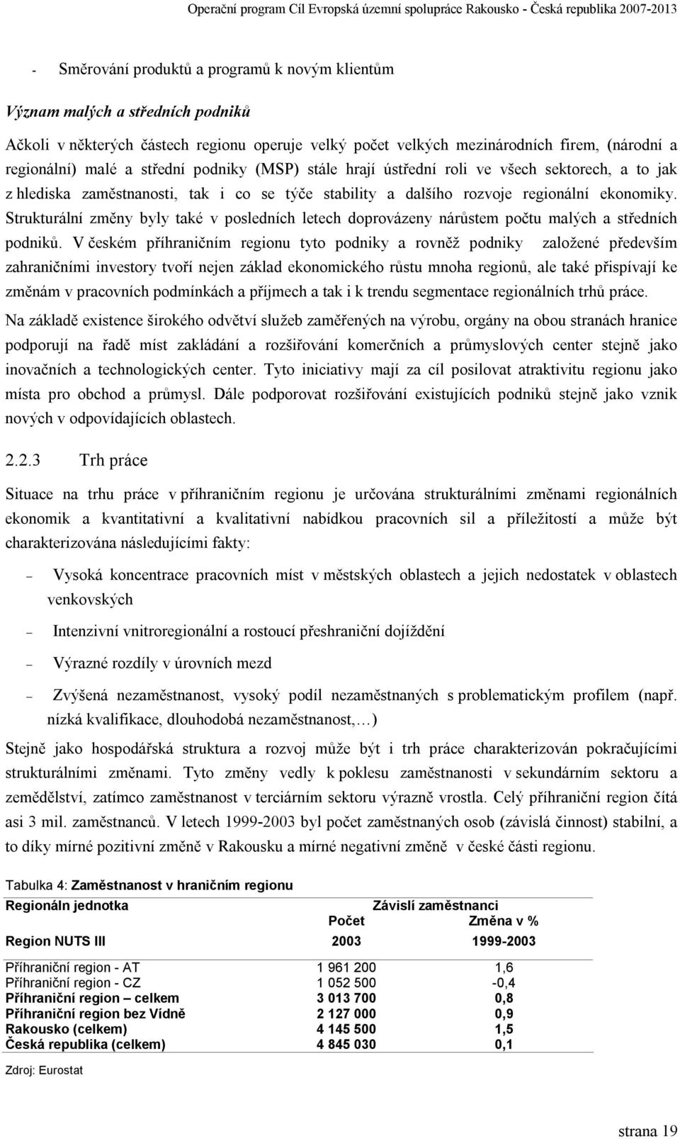 Strukturální změny byly také v posledních letech doprovázeny nárůstem počtu malých a středních podniků.