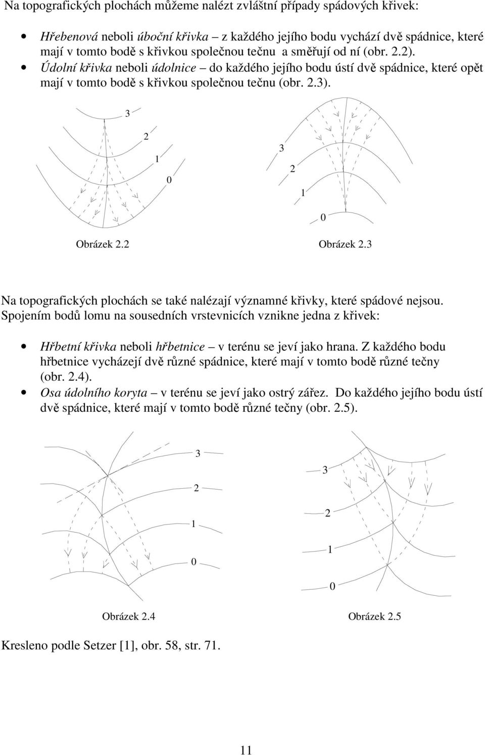 2 Obrázek 2.3 0 Na topografických plochách se také nalézají významné křivky, které spádové nejsou.