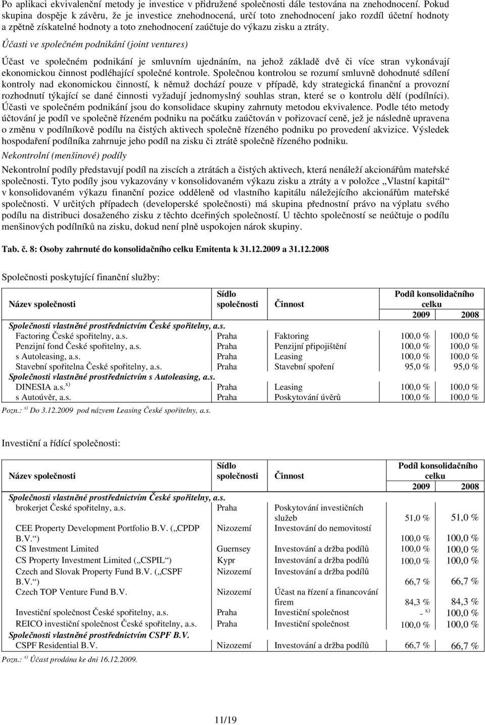 Účasti ve společném podnikání (joint ventures) Účast ve společném podnikání je smluvním ujednáním, na jehož základě dvě či více stran vykonávají ekonomickou činnost podléhající společné kontrole.