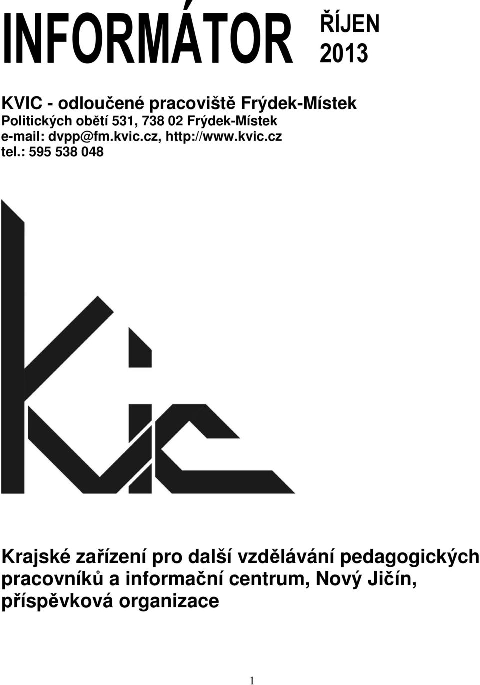 kvic.cz tel.