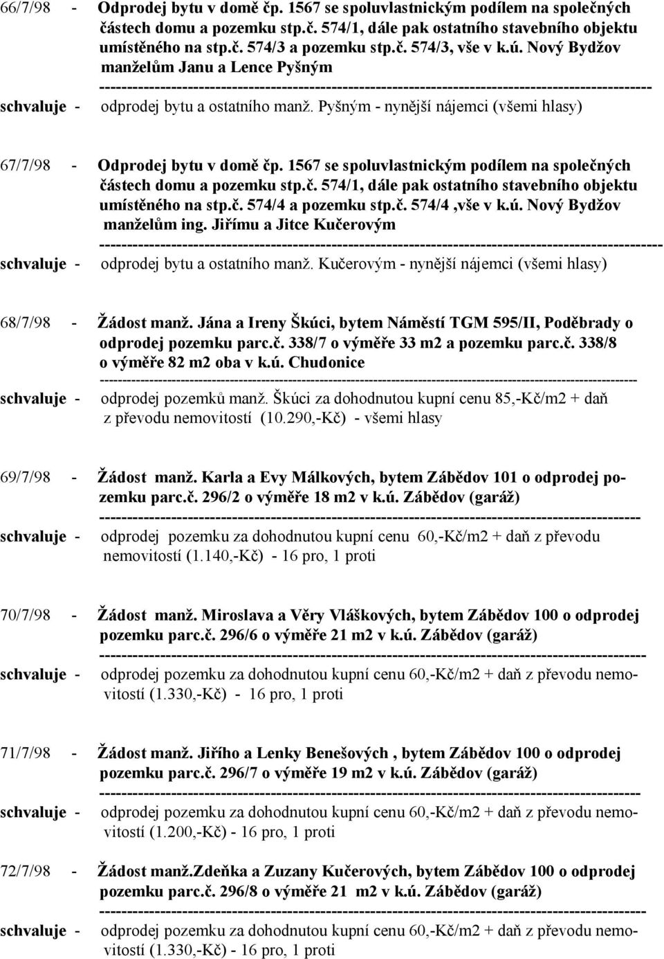 1567 se spoluvlastnickým podílem na společných částech domu a pozemku stp.č. 574/1, dále pak ostatního stavebního objektu umístěného na stp.č. 574/4 a pozemku stp.č. 574/4,vše v k.ú.