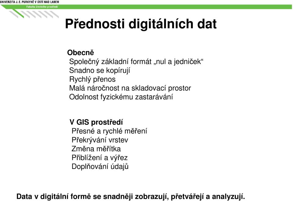 zastarávání V GIS prostředí Přesné a rychlé měření Překrývání vrstev Změna měřítka