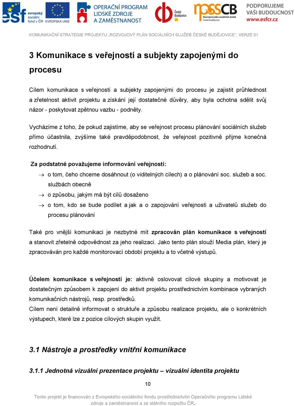 Vycházíme z toho, že pokud zajistíme, aby se veřejnost procesu plánování sociálních služeb přímo účastnila, zvýšíme také pravděpodobnost, že veřejnost pozitivně přijme konečná rozhodnutí.