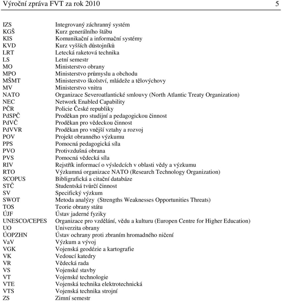 obchodu Ministerstvo školství, mládeže a tělovýchovy Ministerstvo vnitra Organizace Severoatlantické smlouvy (North Atlantic Treaty Organization) Network Enabled Capability Policie České republiky