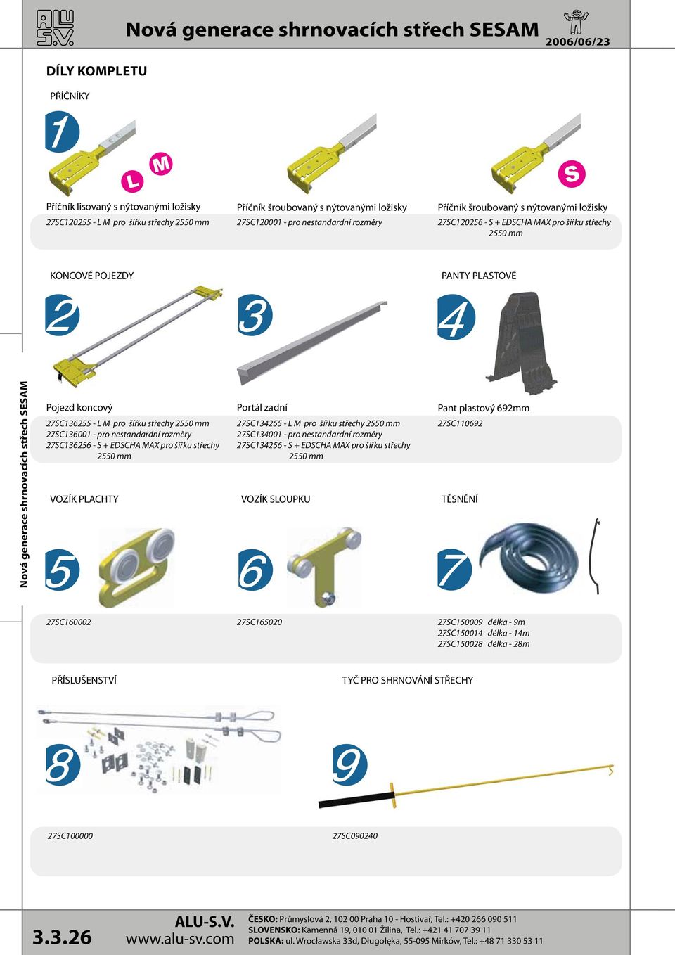 27C136256 - + EDCHA AX pro šířku střechy 2550 mm Portál zadní 27C134255 - pro šířku střechy 2550 mm 27C134001 - pro nestandardní rozměry 27C134256 - + EDCHA AX pro šířku střechy 2550 mm VOZÍK PACHTY